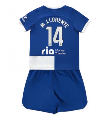 Lacne Dětský Futbalové dres Atletico Madrid Marcos Llorente #14 2023-24 Krátky Rukáv - Preč (+ trenírky)